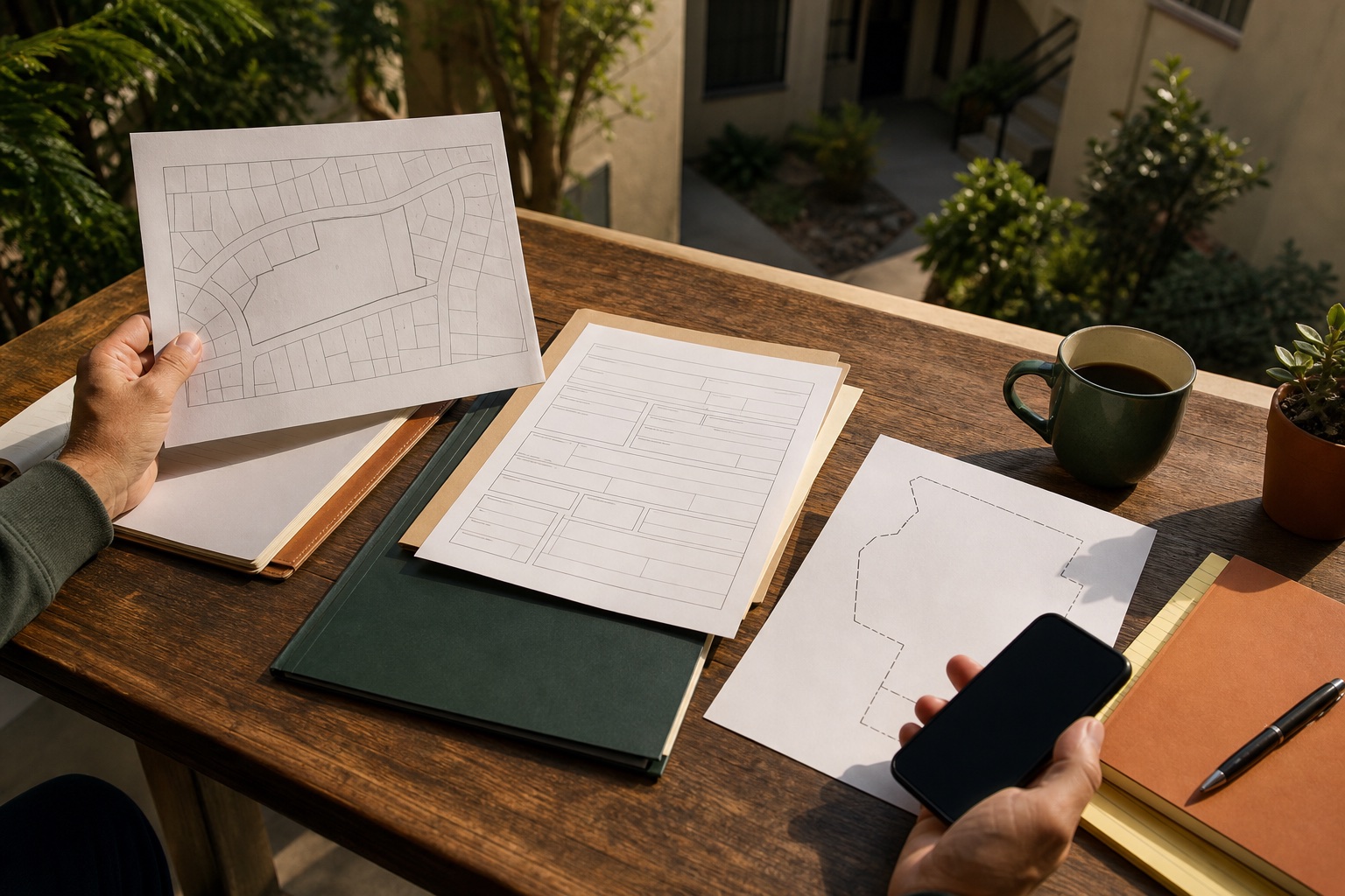 Property records and boundary materials arranged for jurisdiction review
