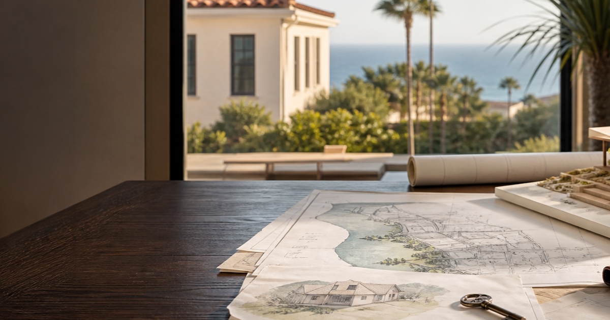 California real estate planning materials in a property-focused office