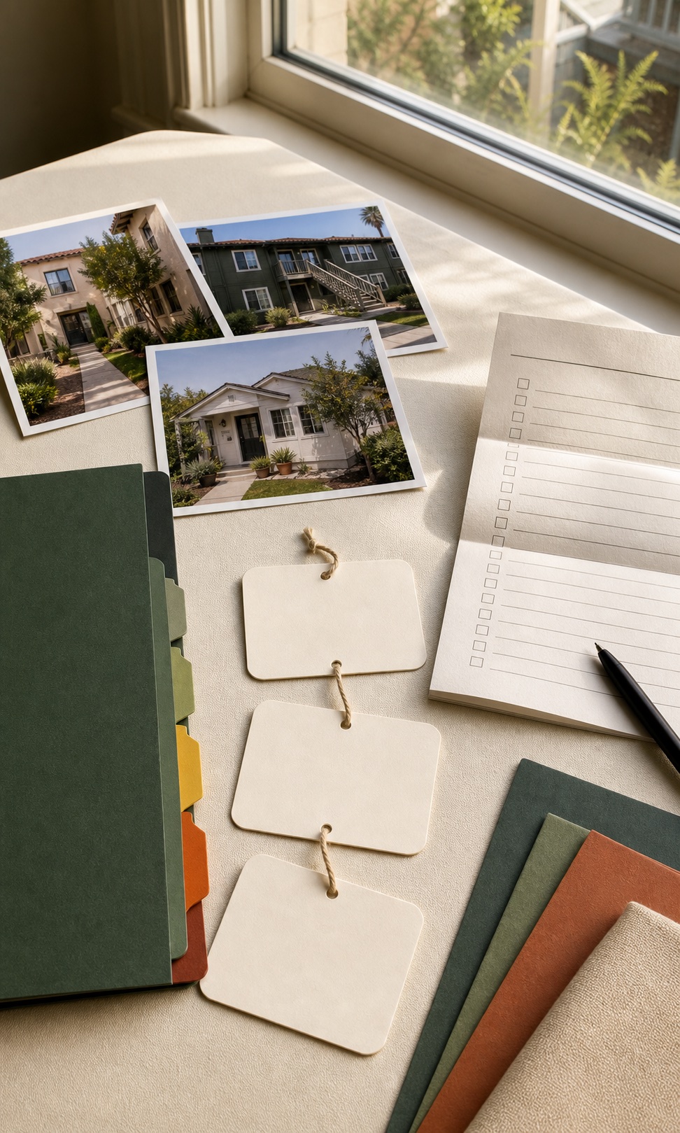 Property photographs and blank decision cards organized as a practical resource path