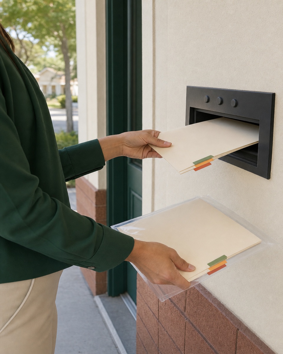 Property manager makes a prompt duplicate filing through a secure unbranded intake slot.