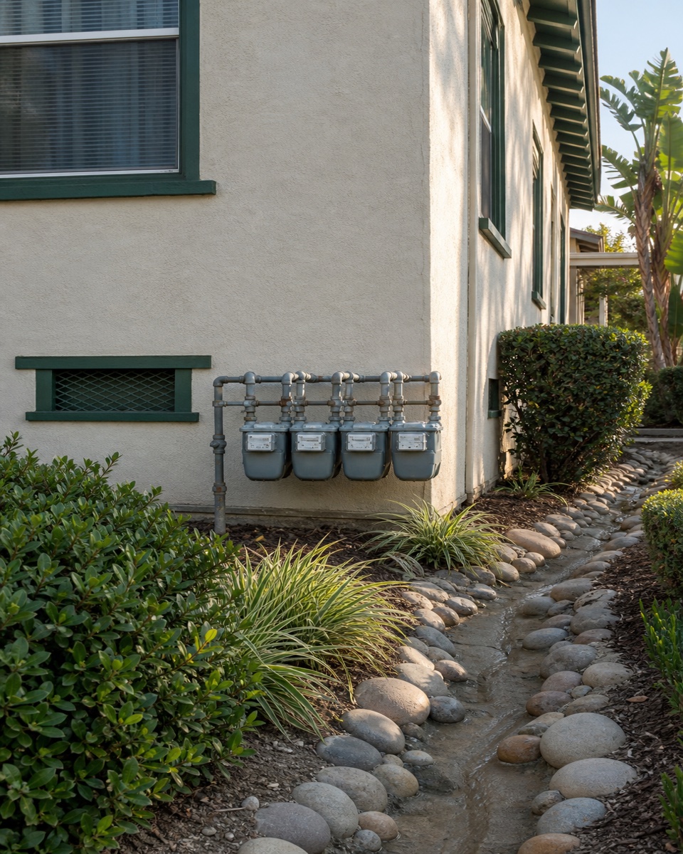 Exterior utility, vent, and construction details that can affect rental disclosures.