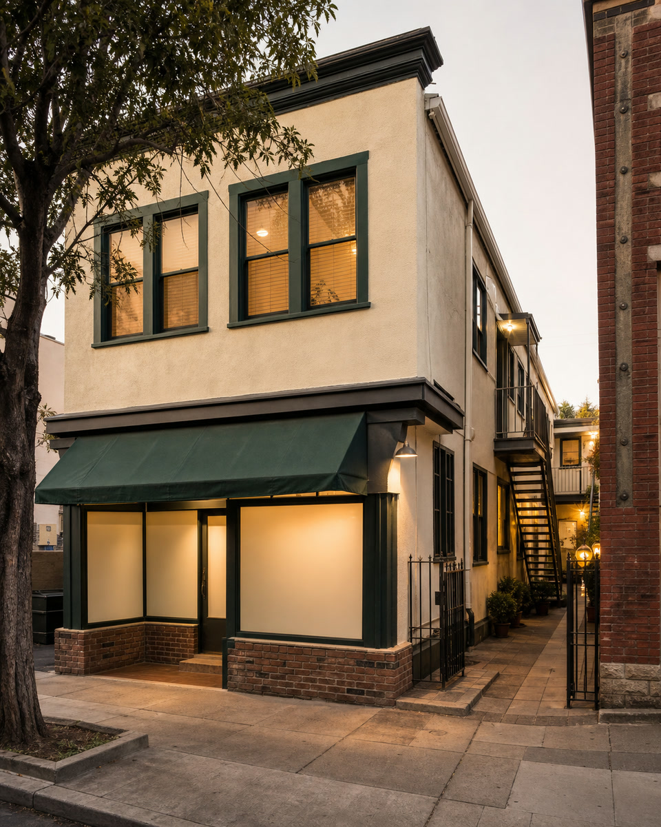 Los Angeles mixed-use corner property with apartments above a blank storefront