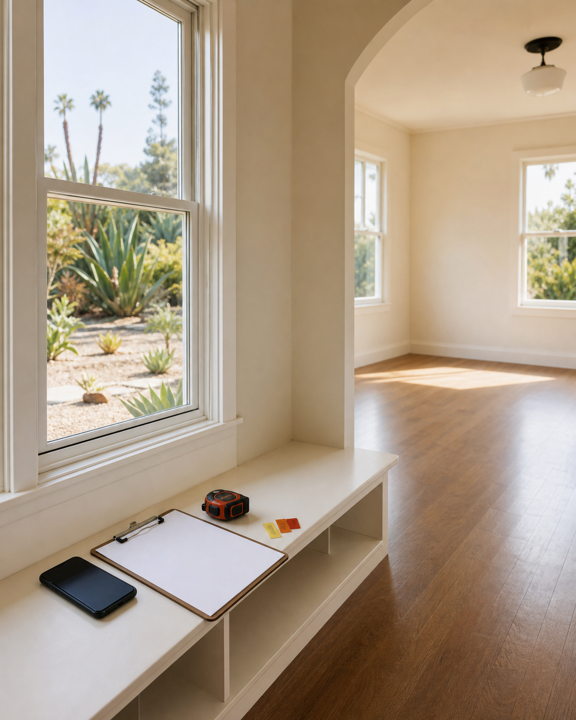 Empty California rental home prepared for a documented move-in condition review