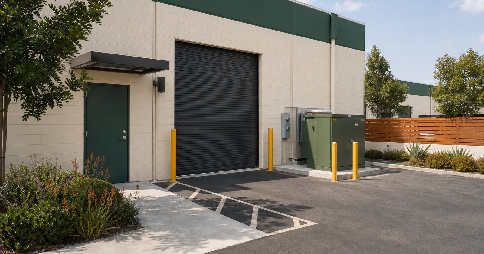 California industrial flex building with loading access and clear service circulation