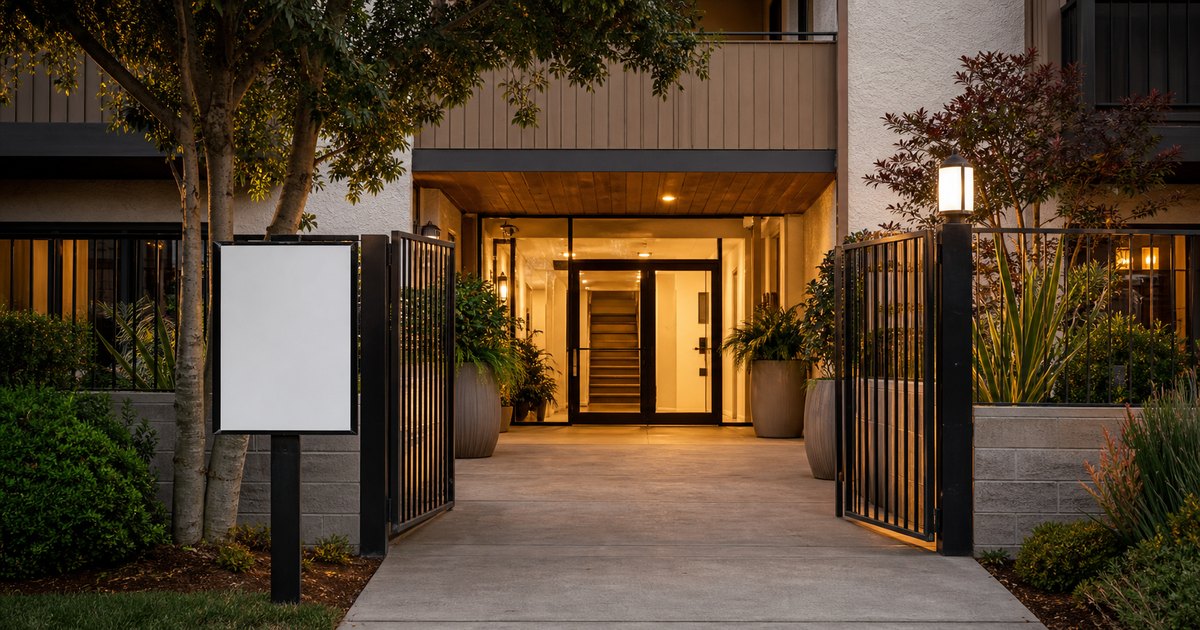Prepared California income-property entrance before a real-estate showing